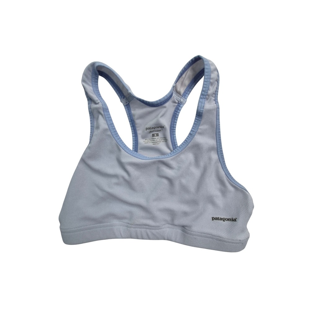 Patagonia Capilene Sports Bra Womens Small Blue Racerback Compression Athletic